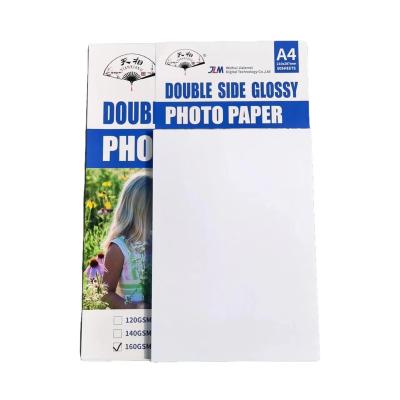 China Instant Dry A4  Size 160g Photographic Cast Coated Inkjet Double Side Glossy  Photo Paper for sale