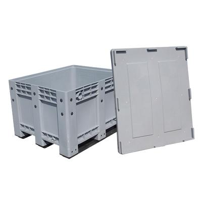 China Large Stackable Storage Industrial HDPE 1200*1000*760mm Plastic Pallet Boxes With Lid For Agriculture Vegetables Fruits Food for sale