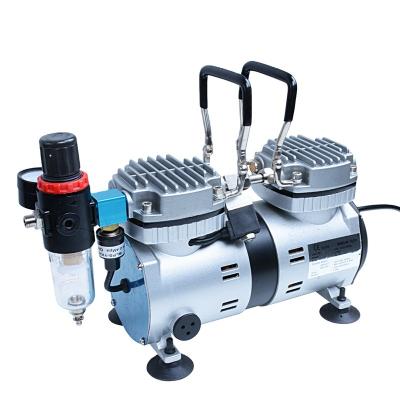 China Professional Dual Piston Cylinder Air Compressor And Airbrush Set For Nail Art TG230K-01 for sale