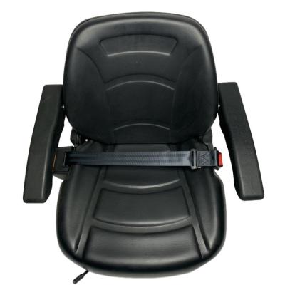 China Black Universal Comfortable Luxury H2KE6-80051 Forklift Seat With Micro Switch Armrests and Seat Belts for sale