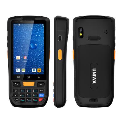 China Dual SIM Card UNIWA HS001 4 Inch IP67 Android 9.0 Walki Talkie Mobile Phone Rugged PDA 1D/2D QR Barcode Scanner Dual for sale