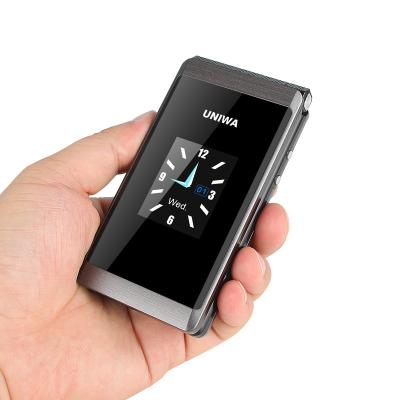 China Dual SIM Card UNIWA X28 Flip Mobile Phone Fold Mobile Cell Phone Unlocked With Original Screen FM Flip Phone Mobile for sale