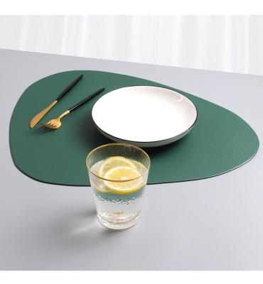 China PU Style Coffee Tea Cup Mats Table Coasters Ellipse Modern Fashionable Modern Fashionable Place Mat for sale