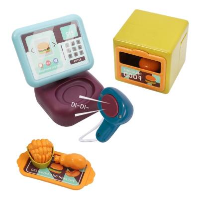 China Kitchen Set Toy Preschool Toy Toys Kid Pretend Play Toys Counter Diy Store Hamburger Shopping Electric Kitchen Toys for sale