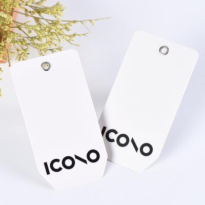 China Cheap Reusable Custom Quality Recyled Own Logo Hang Tag Die Cut Hang Tag For Clothing With Grommet Hang Tag for sale