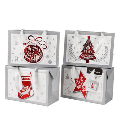 China 2021 New Arrival Lovely Paper Bag Recyclable Customized Red Drawstring Style OEM ODM Christmas Gift Tote Bag Christmas Paper Bags for sale