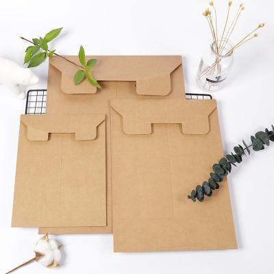 China Biodegradable Reusable Rigid Mailing Envelope Stayflats Disposable Eco Friendly Tab Lock Closure Recycled Kraft Stored Custom Envelopes with Gusset for sale