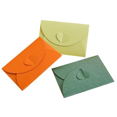 China Eco-Friendly Disposable Envelope Button Love Love Letter Stocked Romantic Envelope Biodegradable European Creative Button Decoration Heart Shape Envelope Paper Packaging for sale