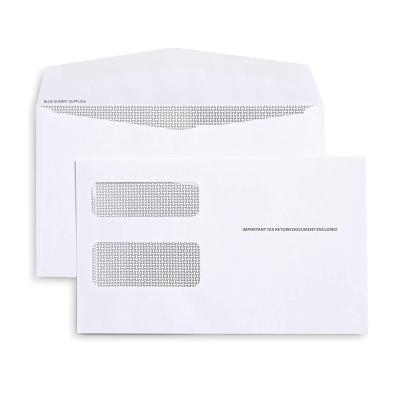 China High Quality Biodegradable Eco Friendly Disposable Stored Customize 24lb White Paper Document Bill Self Seal Business Package Tinted Envelope Packaging With PVC Window for sale