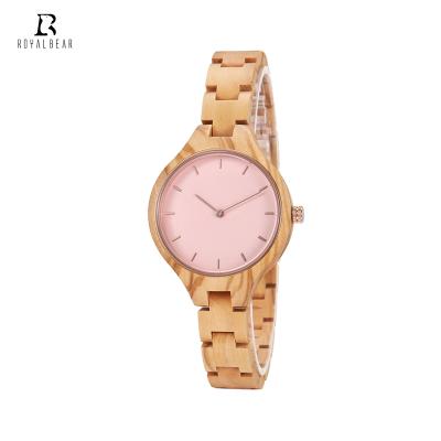 China Non-specific ROYAL BEAR newcomer Ladies Engraved Wooden Female Quartz Wrist Watch Women's Watch For Women for sale