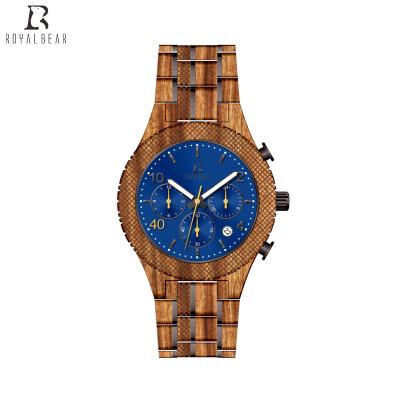 China 2021 New Arrival Fashion Unique Design Luxury Branded BEAR Chronograph Men Watch ROYALE Wood For Jord for sale