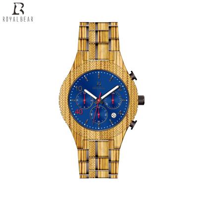 China 2021 Unique Design Fashion New Arrival BEAR Chronograph Luxury Branded Men Watch ROYAL Wood With Sports Style for sale