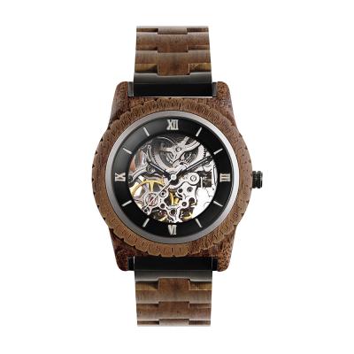 China Wholesale Non-Specific ROYAL BEAR 5ATM Men's Luxury Wooden Skeleton Luxury Skeleton Automatic Mechanical Wood Watch for sale