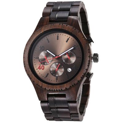 China Automatic ROYAL BEAR Skeleton Date Chronograph Wood Watch with Stainless Steel for sale