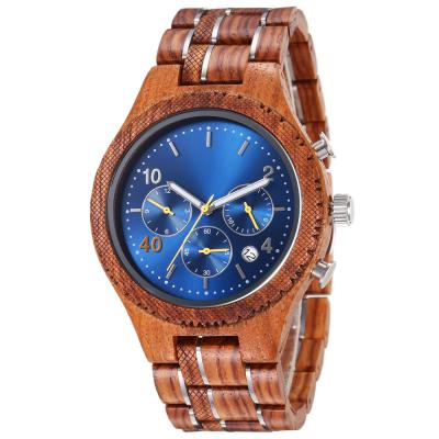 China Auto Date Mens Metal Stainless Steel Hot Selling Custom Wooden Watch for sale