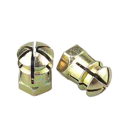 China General wood zinc alloy insert nut zinc alloy joint lock cam lock furniture industry expanding nut for sale