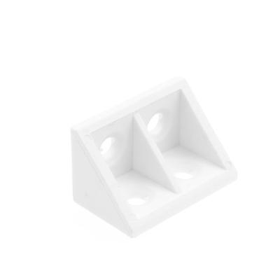 China Factory Price Modern Plastic Hanging 4 Holes Herringbone Furniture Cabinets Accessories White Color Furniture Corner Bracket for sale