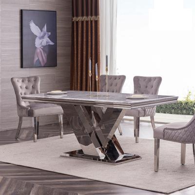 China Unfolded Luxury Dining Room Stainless Steel Dining Tables for sale