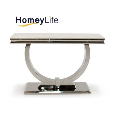 China Hallway metal marble fixed modern console table for hotel furniture for sale