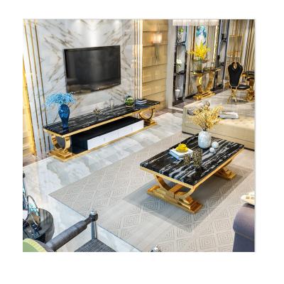 China Customized Luxury Natural Marble TV Table TV Stands for sale