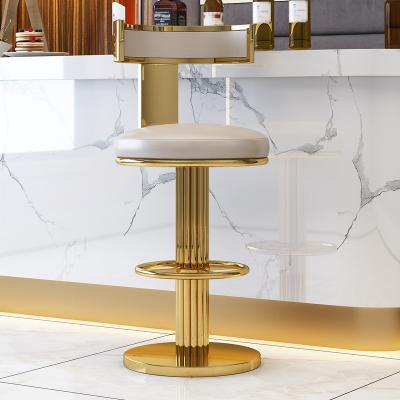 China 360 Degree Rotating Luxury Metal Gold Steel Bar Club Bar Coffee Shop Wire Stool Stainless Steel Chair for sale