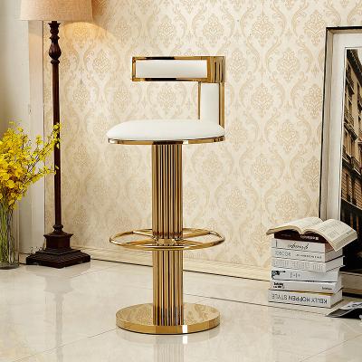 China Luxury 360 Degree Rotation Vintage Coffee Bar Chair Modern Steel Furniture Bar Restaurant High Seat Bistros Chair for sale