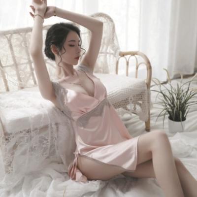 China YG H418 hot sales high quality sexy mature sexy nightgowns satin lingerie women lady sexy night dress for sale