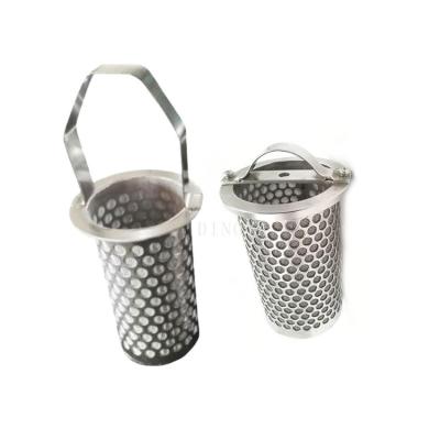 China Filtration Equipment Factory Customized Perforated Stainless Steel Basket Strainer Bucket Filter Mesh Basket for sale