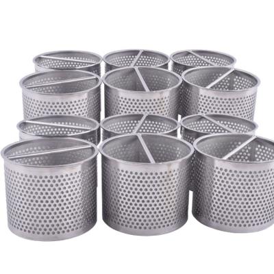 China Filtration Equipment Supply Filter Wire Mesh Cylinder Basket Type Welded Perforated Stainless Steel High Quality for sale