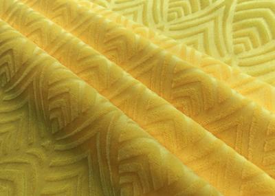 China 210GSM Soft 100% Polyester Embossed Pattern Micro Velvet Fabric For Home Textile - Yellow for sale