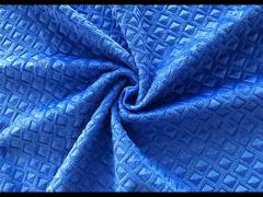 200GSM Embossed Velvet Fabric / Sofa Polyester Velvet Upholstery Fabric Prussian Blue