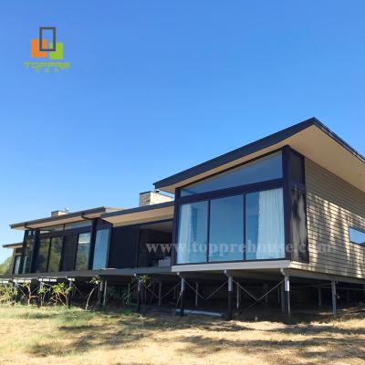 China Best Price Light Gauge Steel Structure House Cabin Malaysia Fabric Modern View Prefab Flooring Luxury Prefab Villas for sale