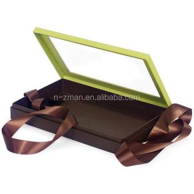 China Recyclable Chocolate Packaging Box, Chocolate Box With Paper Divider, Chocolate Box With Clear Lid for sale