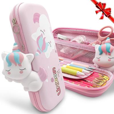 China Unicorn Pencil Case Waterproof Shockproof Dustproof for Girls Cute Pencil Case for Kids Portable Storage Pocket Large Capacity Toddler Pink Pencil Bag for sale