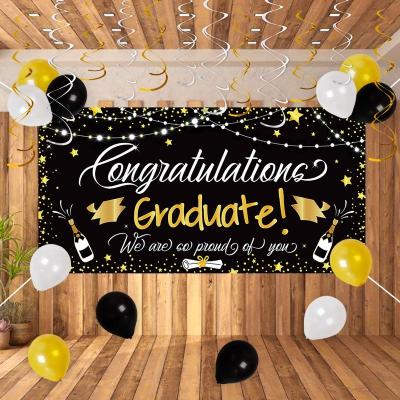 China Festival Decoration Selection Graduation Decorations Party Supplies 2022 Large Congratulations Graduate Banner Photo Backdrop Hanging Swirls Garland Favors for sale