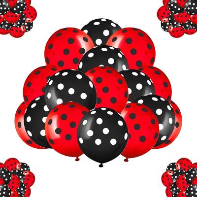 China Festival Decoration Pick Red Black Polka Dots Balloons Set Party Decoration Balloons For Animal Theme Party Kids Birthday Party Supplies for sale