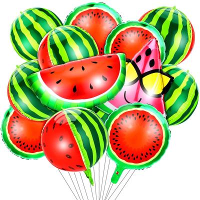 China Festival Decoration Selection Watermelon Foil Balloons Cartoon Mylar Fruit Balloons Tropical Watermelon Balloons Watermelon Theme Decorations for sale