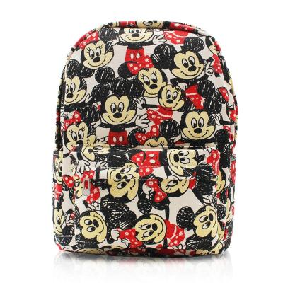 China Anti-theft Mickey Mouse Backpack and Minnie Mouse Bags Canvas Casual Daypack with Laptop Storage Compartment for sale