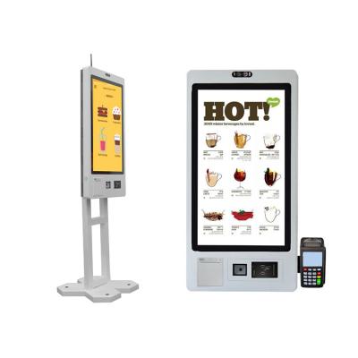 China Wall Mount Touch Screen Self Ordering Kiosk With Android/Win7/8/10 OS Thermal Printer for sale