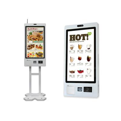 China 32 Inch Payment QR Scanner Printing Touchscreen Monitor Self Services Kiosk Touch Screen Food Ordering Machine Te koop