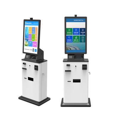 Китай Self Service Ticket Vending Kiosk Cash Payment Coin Validator 24 inch продается