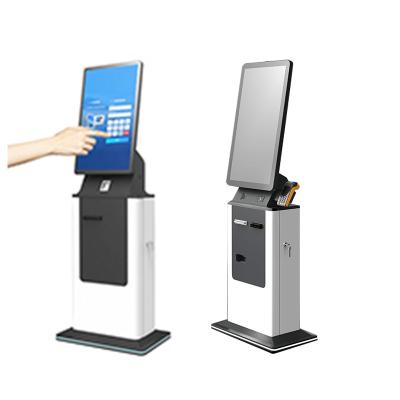 China Automatic Self Service Check In Kiosk , Hotel Payment Kiosk with Card Dispenser Passport Scanner for sale