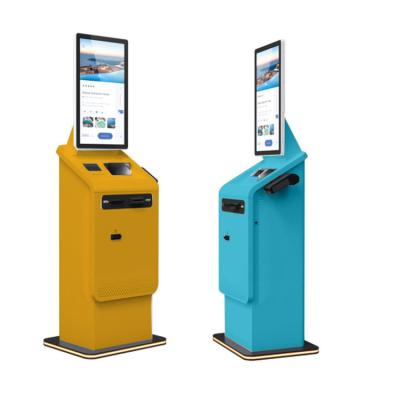 China Crtly Standing Touch Screen Kiosk Self Service Bill Payment Ticket Machine Bus Station Kiosk Payment Kiosk Cash Acceptor for sale