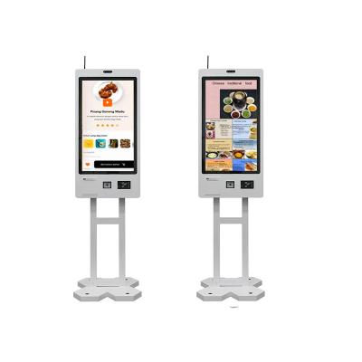 China 22.7inch Capacitive touch Food Ordering Kiosk Machine With QR Code Scanner Printer for sale