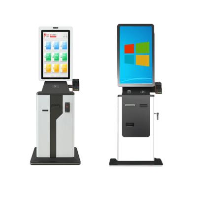 China Check In Kiosk Touch Screen Self Service Payment Kiosk Machine With QR Scanner And Printer for sale