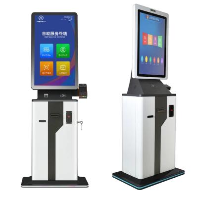 China Smart Touchscreen Ticket Vending Machine for Cash Cards Mobile Payment with Windows/Linux Software for sale