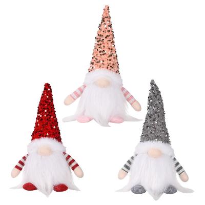 China YIWU ALLSHINE Eco-friendly Christmas Dolls Ornament Table Decoration Plush Old Men Faceless Gnome Lighting Santa Claus Stuffed Doll for sale