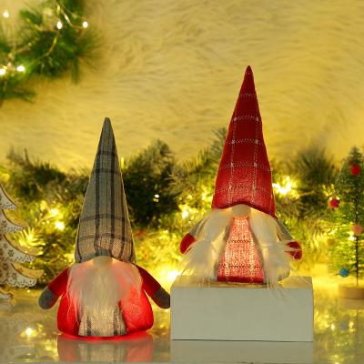 China YIWU ALLSHINE Christmas Eco-Friendly Table Decoration Custom Made Glowing Gnomes Elf Santa Doll Faceless Plush Toy for sale