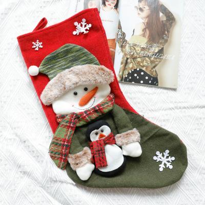 China YIWU ALLSHINE Christmas Ornament Santa Elk Snowman Christmas Stocking Gift Bag Eco-Friendly Christmas Socks for sale