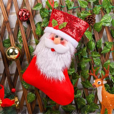 China YIWU ALLSHINE Christmas Sublimation Ornament Gift Bag Eco-Friendly Gnome Santa Sequin Christmas Stockings for sale